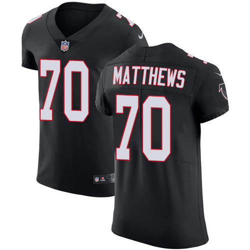 Nike Falcons #70 Jake Matthews Black Alternate Men's Stitched NFL Vapor Untouchable Elite Jersey